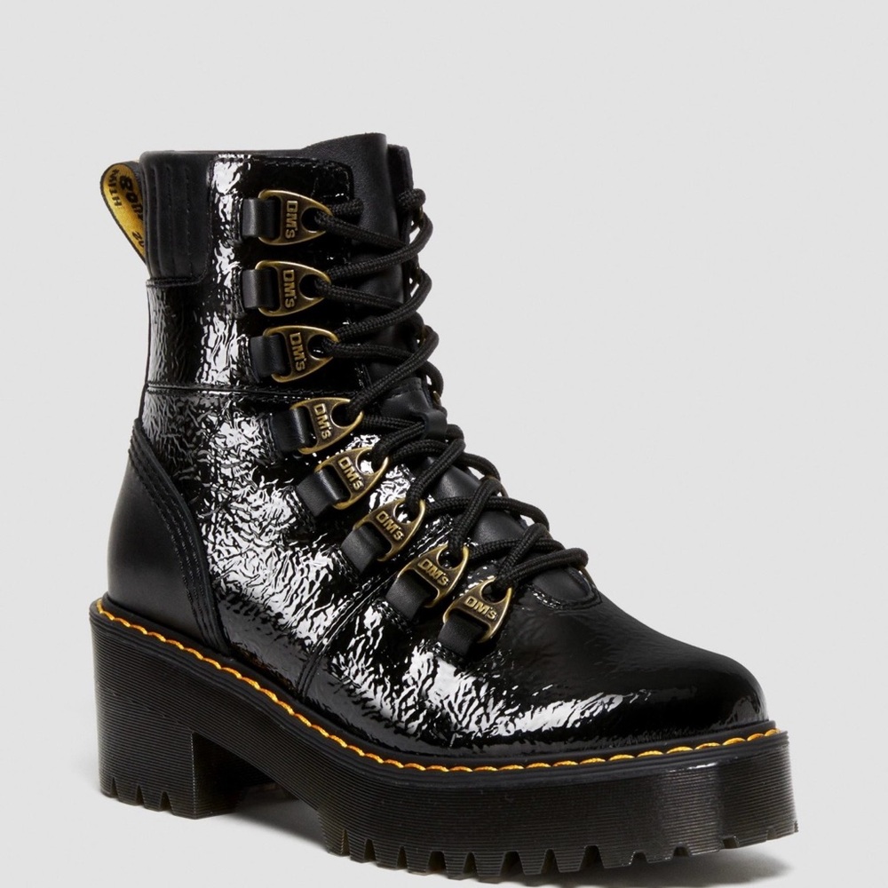NEW DR MARTENS Black Patent Leather Women's Boots